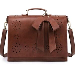 Ecosusi Brown Laptop bag with Bow Detail